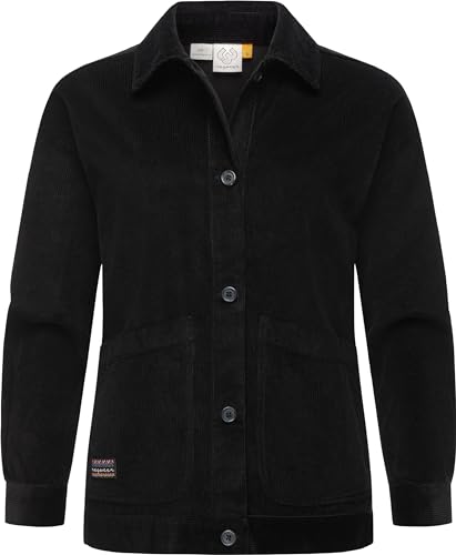 Ragwear Damen Overshirt Übergangsjacke Cord-Jacke leichte Jacke kurz Ennea YOUMODO Black Gr. S von Ragwear
