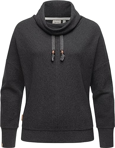 Ragwear Damen Oversize-Sweatshirt Longsleeve Pullover aus nachhaltigem Material Balancia Organic Dark Grey Gr. M von Ragwear