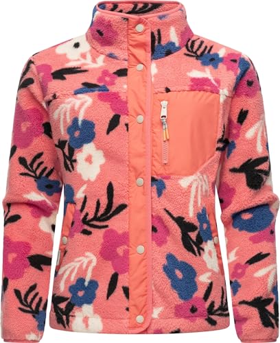 Ragwear Damen Plüschjacke Appopis Print Coral Gr. L von Ragwear