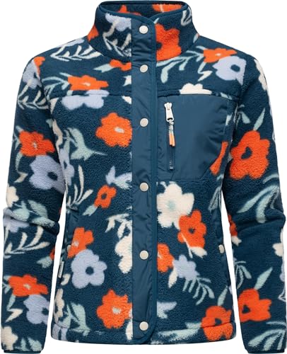 Ragwear Damen Plüschjacke Appopis Print Petrol Gr. L von Ragwear