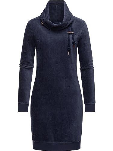 Ragwear Damen Langarm Minikleid kurzes Elegantes Winterkleid Chloe Velvet Navy23 Gr. XL von Ragwear