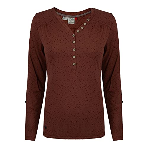 Ragwear Damen Shirt Langarmshirt Pinch Print, Farbe:Braun, Artikel:-6036 Brown, Größe:M von Ragwear