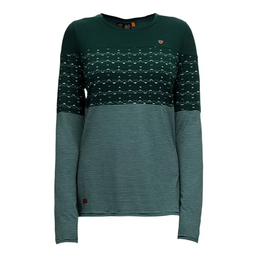 Ragwear Damen Shirt Longsleeve Langarmshirt Faviola, Farbe:Grün, Artikel:-5021 Dark Green, Größe:M von Ragwear