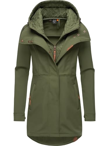 Ragwear Damen Softshellmantel Lange Übergangsjacke Outdoormantel mit Kapuze Ybela Olive24 Gr. XS Ragwear Damen Softshellmantel Lange Übergangsjacke Outdoormantel mit Kapuze Ybela Olive24 Gr. XS von Ragwear