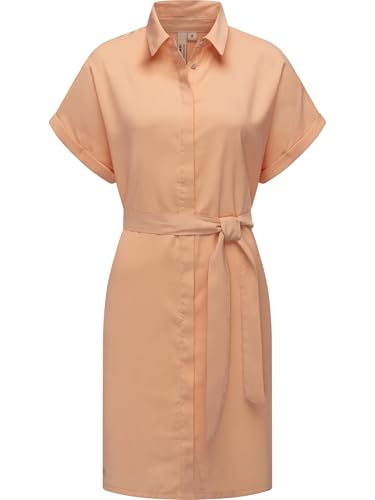 Ragwear Damen Sommerkleid Kurzarm Midikleid Blusenkleid mit Taillenband Manilla YOUMODO Light Peach Gr. M von Ragwear