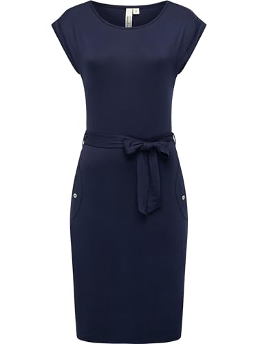 Ragwear Damen Sommerkleid Kurzarm Midikleid mit Stoffgürtel Taggien YOUMODO Midnight Gr. M von Ragwear