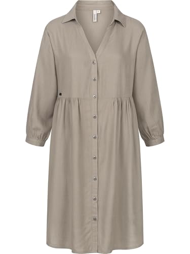 Ragwear Damen Sommerkleid leichtes Leinenkleid kurz mit 3/4-Ärmeln Almu YOUMODO Dusty Olive Gr. M von Ragwear