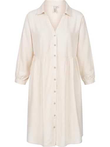 Ragwear Damen Sommerkleid leichtes Leinenkleid kurz mit 3/4-Ärmeln Almu YOUMODO Ecru Gr. M von Ragwear