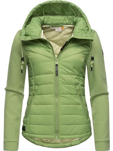 Ragwear Damen Übergangsjacke leichte Steppjacke kurz mit weichen Ärmeln und Kapuze Lucinda Light Green24 Gr. L von Ragwear