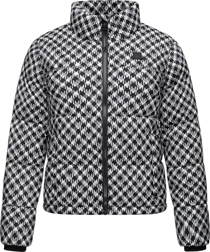 Ragwear Damen Steppjacke warme Winterjacke wasserdicht kurz mit angesagtem Hahnentritt Muster Serah Print YOUMODO Black Gr. M von Ragwear