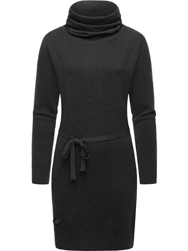 Ragwear Damen Strickkleid Langarm Pulloverkleid Babett Dress Intl. Dark Grey23 Gr. XL von Ragwear