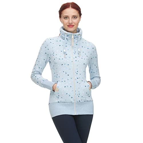 Ragwear Damen Sweatjacke RYLIE BIRDS ZIP light blue - M von Ragwear