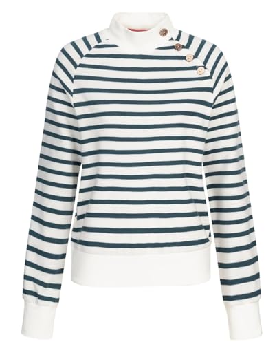 Ragwear Damen Sweatshirt Majjorka gestreifter Pullover mit Stehkragen 2431-30002 Off White (7008) S von Ragwear