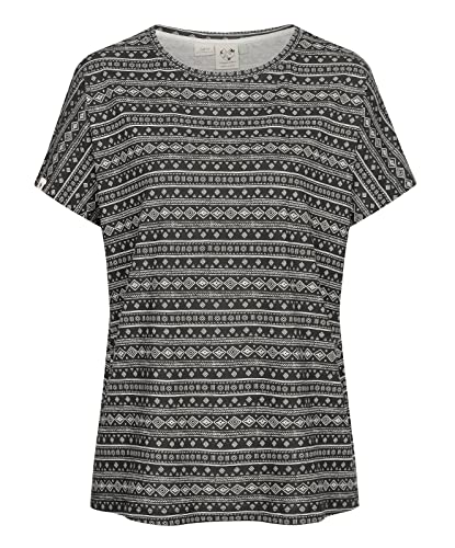 Ragwear Damen T-Shirt Geana Organic Loose Fit Freizeitshirt mit Alloverprint 2311-10053 Black (1010) L von Ragwear