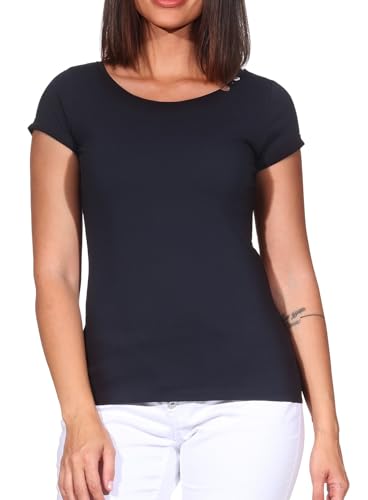 Ragwear Damen T-Shirt Kurzarmshirt Basic Freizeitshirt Fllorah GOTS 2521-10012 Navy (2028) XXL von Ragwear
