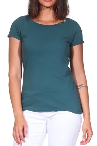 Ragwear Damen T-Shirt Kurzarmshirt Basic Freizeitshirt Fllorah GOTS 2521-10012 Ocean Green (5024) XXL von Ragwear