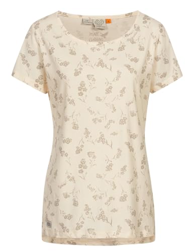 Ragwear Damen T-Shirt Mintt Flower Comfy Kurzarmshirt mit floralem Print 2411-10017 Beige (6000) XL von Ragwear