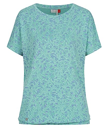 Ragwear Damen T-Shirt Pecori Kurzarmshirt mit Blätter Print 2341-10012 Aqua (2035) M von Ragwear