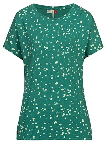 Ragwear Damen T-Shirt Pecori Kurzarmshirt mit Blumenmuster 2241-10006 Green (5023) XXL von Ragwear