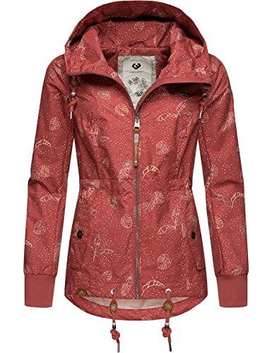 Ragwear Damen Übergangs-Jacke Outdoorjacke mit Kapuze leicht Danka Leaves Rose22 Gr. XL von Ragwear