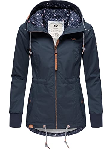 Ragwear Damen Übergangsjacke leichte Jacke kurz wasserdicht (Wassersäule: 4.000 mm) mit Kapuze Danka Navy20 Gr. XL von Ragwear