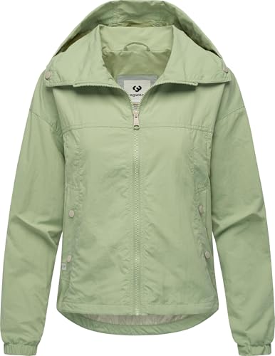 Ragwear Damen Übergangsjacke Oversized Sommerjacke kurz mit im Kragen verstaubarer Kapuze Cerys YOUMODO Dusty Green Gr. M von Ragwear