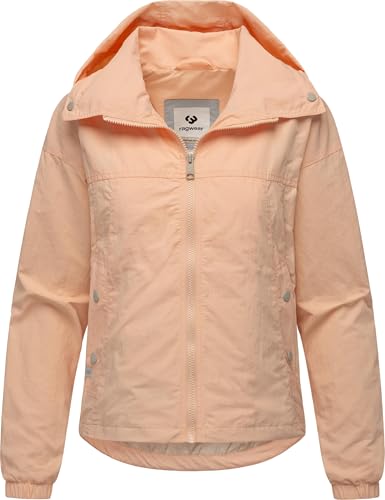 Ragwear Damen Übergangsjacke Oversized Sommerjacke kurz mit im Kragen verstaubarer Kapuze Cerys YOUMODO Light Peach Gr. M von Ragwear