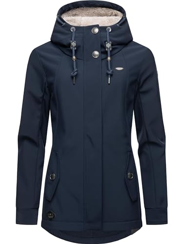 Ragwear Damen Übergangsjacke Funktionsjacke Softshelljacke wasserabweisend mit Kapuze Monadde Softshell Navy Gr. 4XL von Ragwear