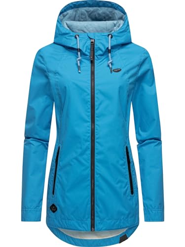 Ragwear Damen Übergangsjacke leichte Jacke Kurzmantel wasserdicht mit Verstellbarer Kapuze Zuzka Intl Sky Blue024 Gr. L von Ragwear