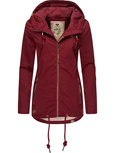 Ragwear Damen Übergangsjacke leichte Jacke Kurzmantel mit Verstellbarer Kapuze Zuzka Wine Red22 Gr. XS von Ragwear