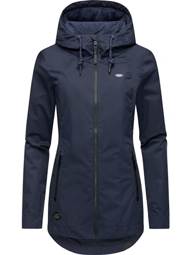 Ragwear Damen Übergangsjacke leichte Jacke Kurzmantel wasserdicht mit Verstellbarer Kapuze Zuzka Intl Navy024 Gr. XL von Ragwear