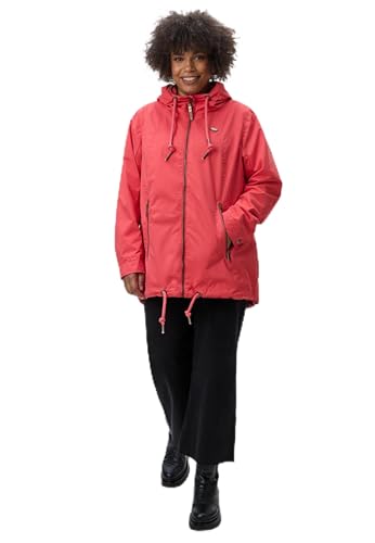 Ragwear Damen Übergangsjacke leichte Jacke Kurzmantel wasserdicht mit Verstellbarer Kapuze Zuzka Intl Red2023 Gr. 5XL von Ragwear