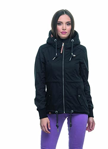 Ragwear Damen Übergangsjacke leichte Jacke kurz wasserdicht (Wassersäule: 4.000 mm) mit Kapuze Danka Black20 Gr. L von Ragwear