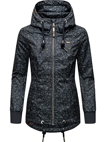 Ragwear Damen Übergangsjacke leichte Jacke kurz mit Kapuze Danka Bloom Navy Gr. XXL von Ragwear