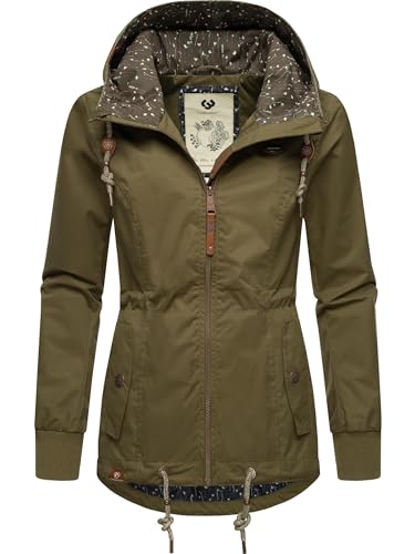 Ragwear Damen Übergangsjacke leichte Jacke kurz wasserdicht (Wassersäule: 4.000 mm) mit Kapuze Danka Olive23 Gr. 5XL von Ragwear