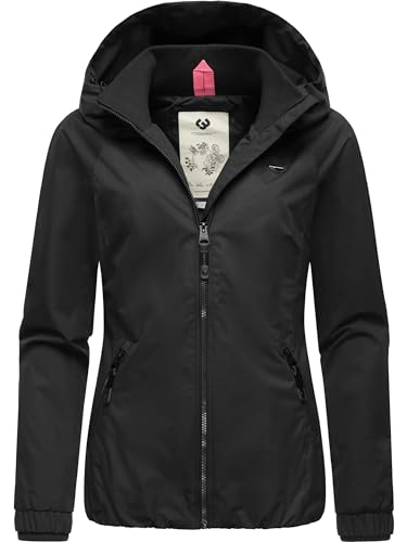 Ragwear Damen Übergangsjacke leichte Jacke kurz mit Kapuze Dizzie Black024 Gr. XL von Ragwear