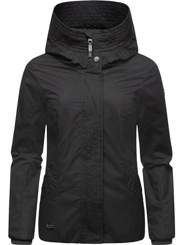 Ragwear Damen Übergangsjacke leichte Jacke kurz mit Kapuze Vannesa Black Gr. M von Ragwear