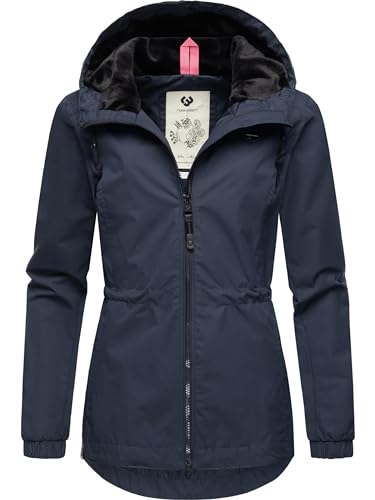 Ragwear Damen Übergangsjacke leichte Jacke kurz wasserdicht (Wassersäule: 4.000 mm) mit Kapuze Danka Navy024 Gr. 5XL von Ragwear