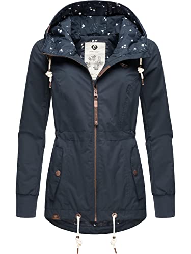 Ragwear Damen Übergangsjacke leichte Jacke kurz wasserdicht (Wassersäule: 4.000 mm) mit Kapuze Danka Navy23 Gr. 3XL von Ragwear