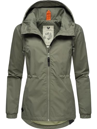 Ragwear Damen Übergangsjacke leichte Jacke kurz wasserdicht (Wassersäule: 4.000 mm) mit Kapuze Danka Olive24 Gr. 3XL von Ragwear