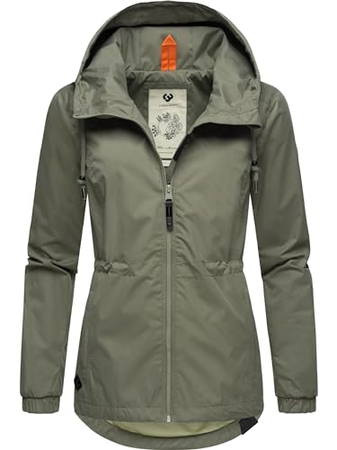 Ragwear Damen Übergangsjacke leichte Jacke kurz wasserdicht (Wassersäule: 4.000 mm) mit Kapuze Danka Olive24 Gr. 5XL von Ragwear
