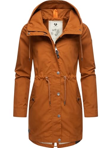 Ragwear Damen Übergangsjacke leichte Jacke lang mit Kapuze Canny Cinnamon24 Gr. XXL von Ragwear