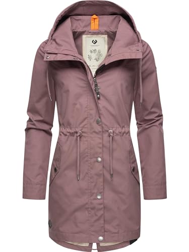 Ragwear Damen Übergangsjacke leichte Jacke lang mit Kapuze Canny Mauve24 Gr. XXL von Ragwear