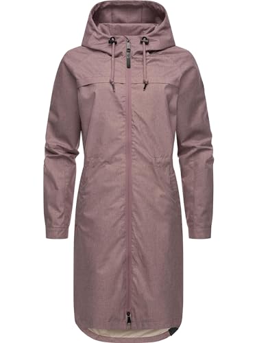 Ragwear Damen Übergangsjacke leichte Jacke lang mit Kapuze wasserdicht Belinka Mauve24 Gr. 3XL von Ragwear