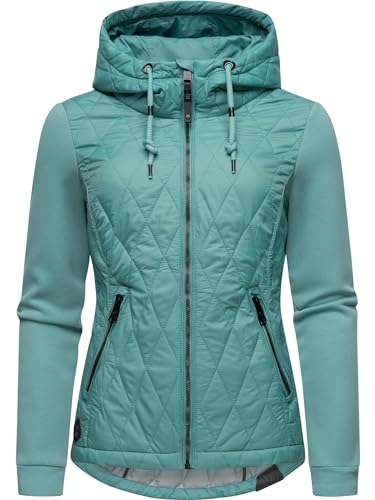 Ragwear Damen Übergangsjacke leichte Steppjacke kurz mit weichen Ärmeln und Kapuze Lucinda Ocean Green024 Gr. M von Ragwear