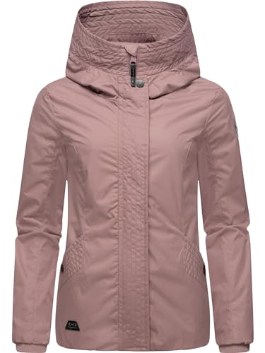 Ragwear Damen Übergangsjacke leichte wasserdichte Jacke kurz mit Kapuze Vannesa Mauve Gr. 4XL von Ragwear