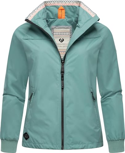 Ragwear Damen Übergangsjacke leichte wasserdichte Jacke kurz mit hohem Stehkragen Apola YOUMODO Ocean Green Gr. L von Ragwear