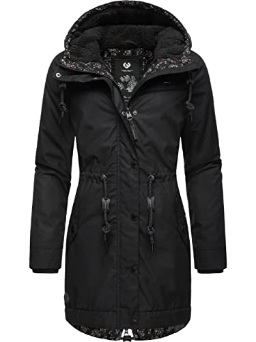 Ragwear Damen Wintermantel Warmer Parka lang mit Kapuze YM-Canny Black22 Gr. L von Ragwear