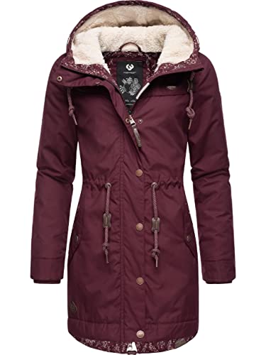 Ragwear Damen Wintermantel Warmer Parka lang mit Kapuze YM-Canny Wine Red22 Gr. S von Ragwear