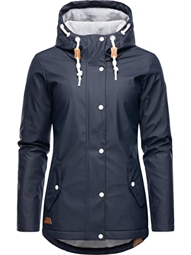 Ragwear Damen Winterjacke Kurze Regenjacke wasserdicht warm gefüttert mit Kapuze Marge Navy22 Gr. XXL von Ragwear